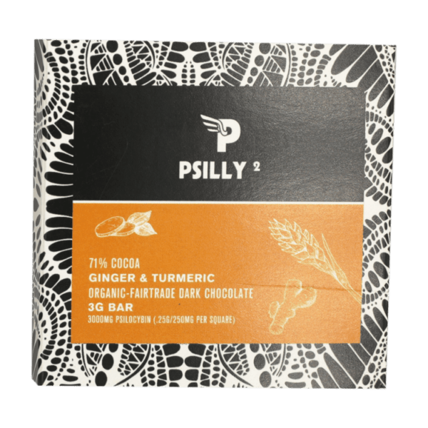 Psilly - Dark Chocolate Bar - Ginger & Turmeric | Buy Shrooms Canada
